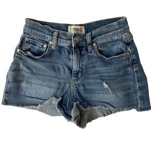 PINK Distressed Dark Wash High Rise Cutoff Hem Denim Shorts - Size 4